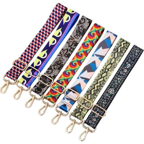 Nylon Adjustable Bag Straps Handles Strap for Women Shoulder Belt Bags Accessories Rainbow Messenger Strap Handles for Bag Gifts