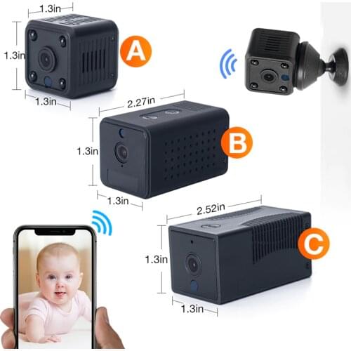 Rechargeable Small Camera Wireless Wifi Surveillance Camera With Built-in battery Mini Monitoring Security 1080p HD Micro Camera