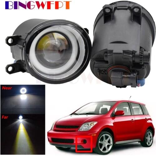 Angel Eye Fog Light Assembly For Scion xA 2006 Car Front Bumper Fog Light With Halo Ring Daytime Running Lamp H11