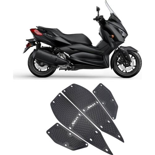 With logo XMAX Modified CNC Motorcycle Aluminum Foot Mats Footrest Footpads Pedal Plate For Yamaha XMAX125 250 300 400 2017-2019