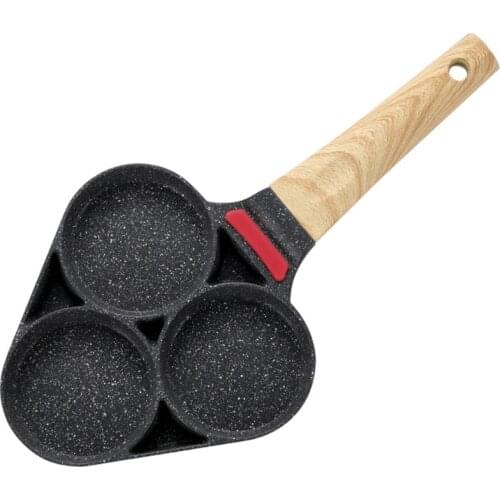 3-hole Omelette Eggs Pancake Cooker Non Stick Steak Frying Pan Cooking Ham Kitchen Breakfast Maker