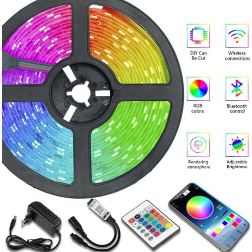 LED Strip Lights Bluetooth WIFI IR Control RGB5050 2835 Flexible Ribbon 5M10M20M Tape Diode Background Waterproof Lighting DC12V