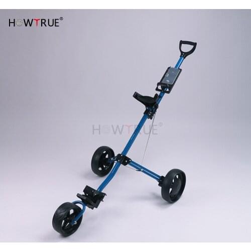 Golf Trolley Golf Pull Cart Cart 3wheels Push Pull Golf Cart Aluminium Alloy Foldable Trolley With Brake Voiturettes de golf