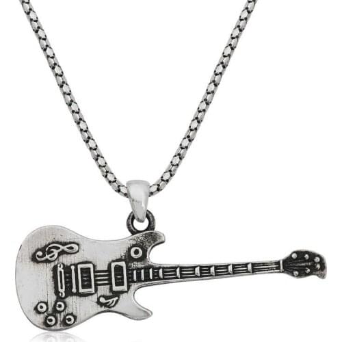 Tevuli 925 Sterling Silver Guitar Men 'S Necklace