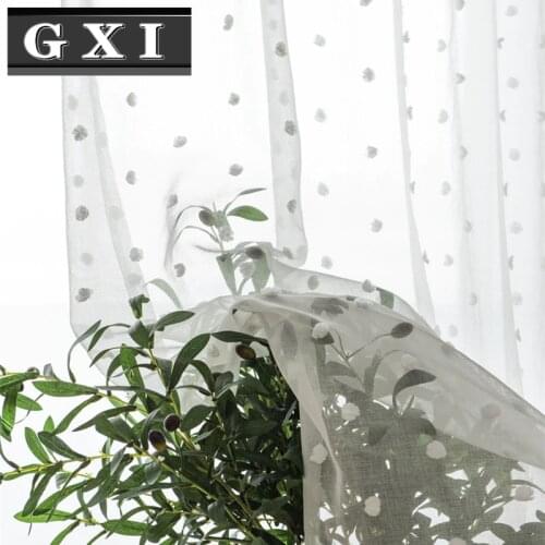 GXI Tulle Curtains White Polka Dot Sheer for Living Room Kitchen Voile Blinds Window Treatments Draperies Wedding Decor