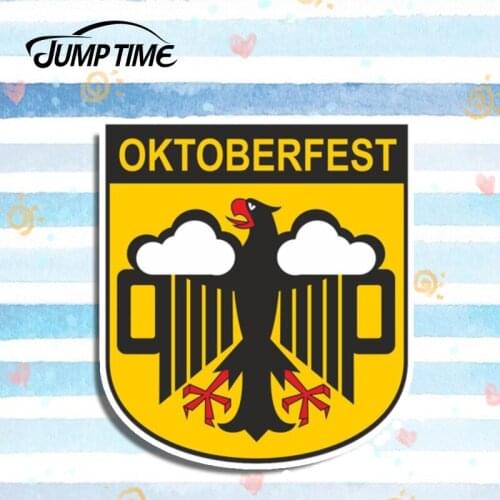 Jump Time 13cm x 13cm For Russia Oktoberfest Logo Sticker Laptop Decal Stickers Car Styling Motor Helmet Decor Car Accessories