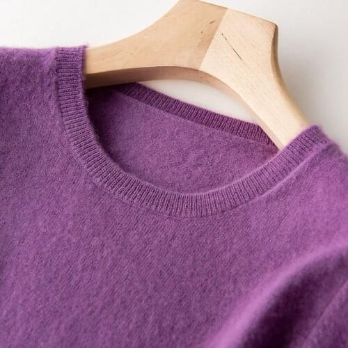 Women Low O-neck Sweater 12Colors 100% Pure Cashmere Yarn Knitted Pullovers Female 2020 Hot Sale Long Sleeve Standard Clothes