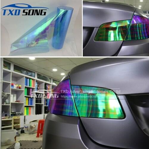 1 Roll Light blue Chameleon Transparent Car Headlight Changing Film 11 Colors chameleon Headlight tint film By Free Shipping