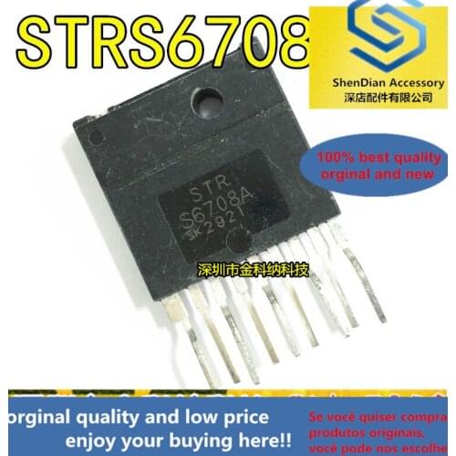 10pcs only orginal new STR-S6708A STRS6708 straight plug 9-pin SIP-9 TV power block