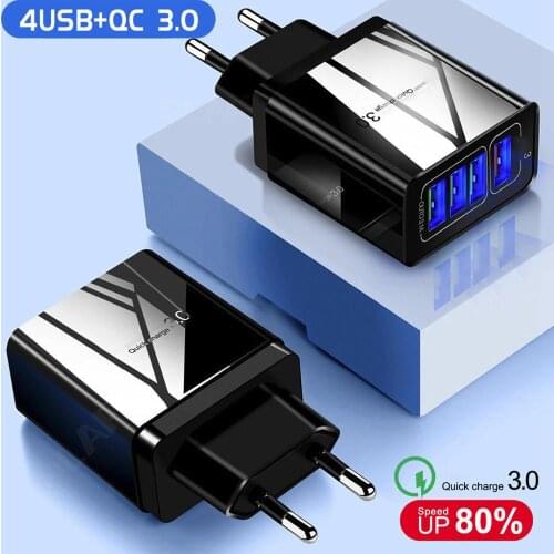 30W Wall Charger Plug adapter QC3.0 Phone Fast Charging EU US UK Plug Quick Charge 5V 2.4A Travel chargers socket #1129