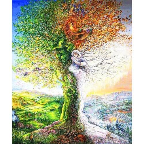 5D DIY Diamond Painting Landscape Life Tree Cross Stitch Patterns Full Drill Resin Diamond Painting kits for Embroidery Decor