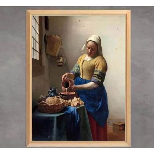 Famous Painting "The Milkmaid" 5D DIY Diamond Painting Full Square Round Diamond Embroidery Mosaic Home Decor