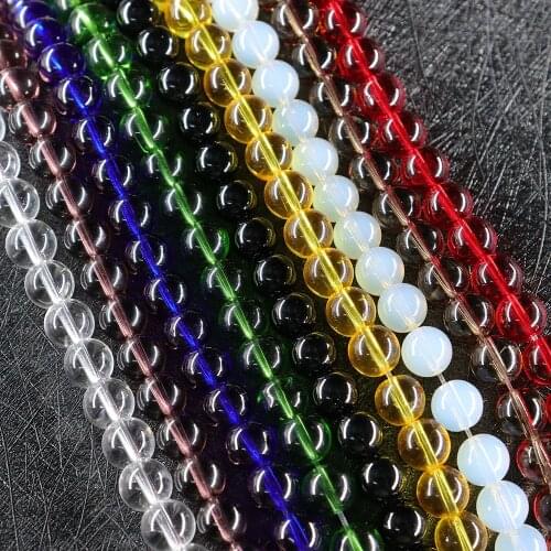 High Quality Natural Stone Crystal Round Glass Loose Beads 4mm 6mm 8mm 10mm 12mm For DIY Jewelry Making Bracelet Necklace