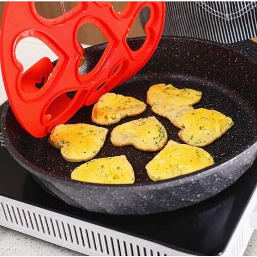 7 Holes Fried Egg Mold Silicone Round Star Heart Pancake Mould Non-stick Safe Odorless Pancake Mold Kitchen Baking Tools