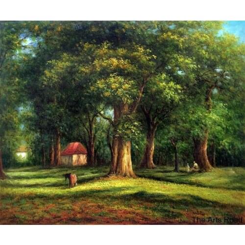 Landscape Canvas Art The Forest Camille Pissarro Oil Painting Handpainted 100% High Quality No Frame