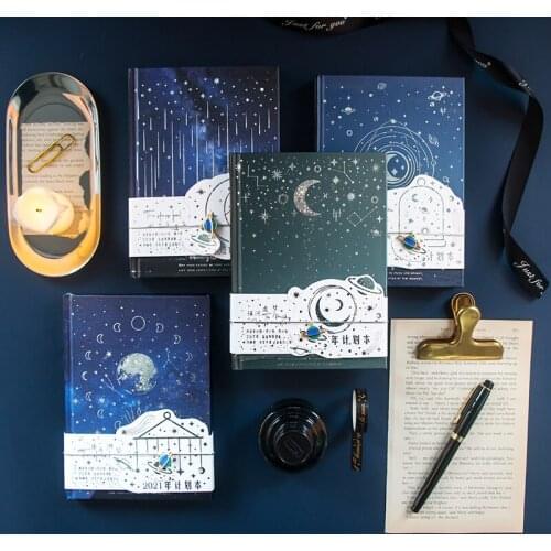 "Twinkle Star" Hard Cover Planner Diary Journal Study Notebook Notepad Beautiful Stationery Gift