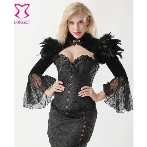 Fashion Sexy Gothic Steampunk Black Jacket Vintage Punk Ladies Coat Long Sleeve Outwear Corduroy Jackets Jaqueta Feminina Corset