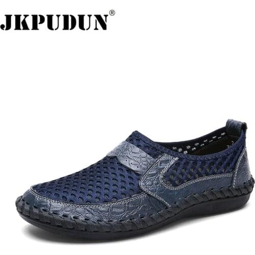 JKPUDUN Summer Breathable Mesh Men Shoes Lightweight Sneakers Men Fashion Male Casual Shoes Brand Designer Slip on Mens Loafers