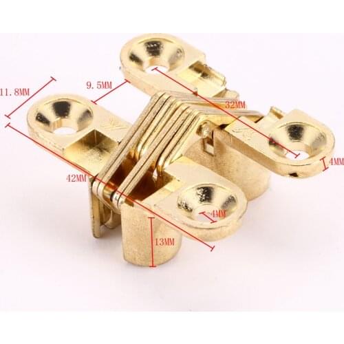 Myhomera-bisagras Ocultas De Cross Alloy Hinge Adjustable Folding Invisible Hidden Door Concealed Hinge Furniture Hardware