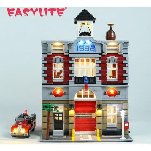 LED Light Kit For 10197 Fire Brigade Station Building Blocks Bricks DIY Toy Gift Only lighting Set Not Include Model