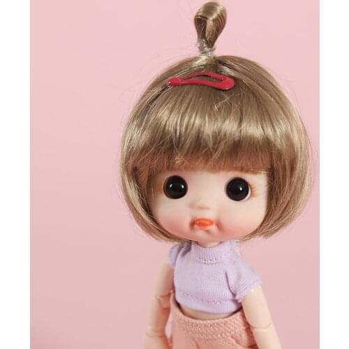 New 1/8 Bjd SD Wig Short Cute Straight hair Wig High Temperature Wire BJD Wig For DD BJD Doll Wig doll accessories