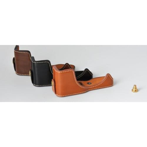 New PU Leather Camera Case Bag Half Body For EOSM10 M10 M100 M200 Bottom case Cover