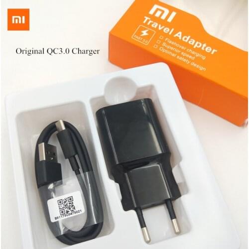 Original Xiaomi USB Fast Charger EU Plug Adapter 100cm Type C Cable For Mi 6 6X 8 8SE Note 10 lite cc9 pro Redmi 10X 9A 8A 9C 9