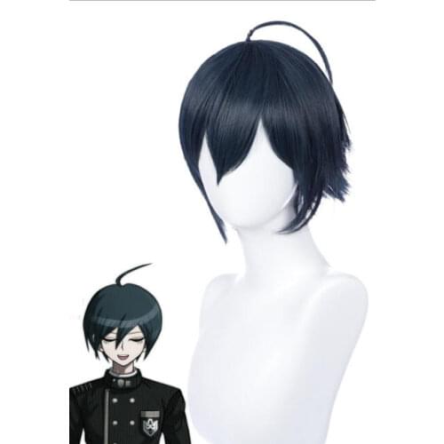 Dark Blue Short Wig 25cm Anime Twisted Wonderland Deuce Spade Cosplay Costume Heat Resistant Synthetic Hair Men Women Wigs