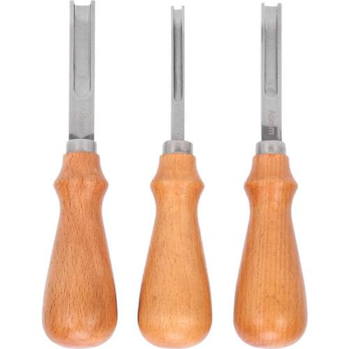 DIY Artcrafts carving Leather Edger Professional Trimming Working Kit with Wooden Handle for DIY Craft Leather Cutting