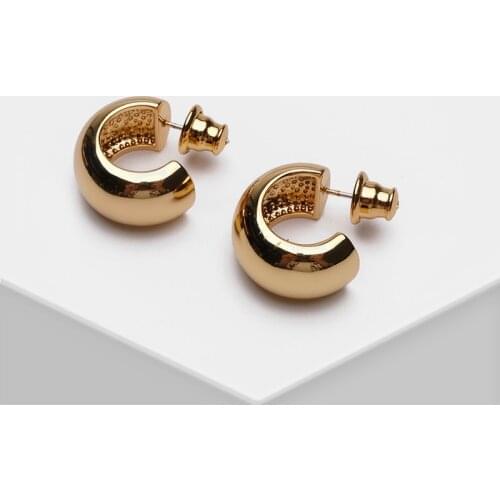 Amorita boutique Simple half - round stud earrings