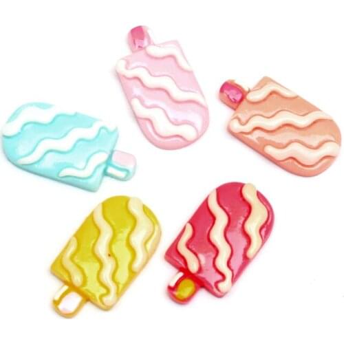 20Pcs Mixed Resin Ice Cream Cabochon Flatback Embellishments Decoration Crafts Embellishments For Scrapbooking Diy Accessories