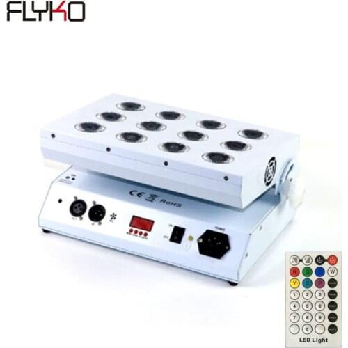Free shipping 12*18W RGBWA+UV 6 in 1 led par light with remote controller and DMX