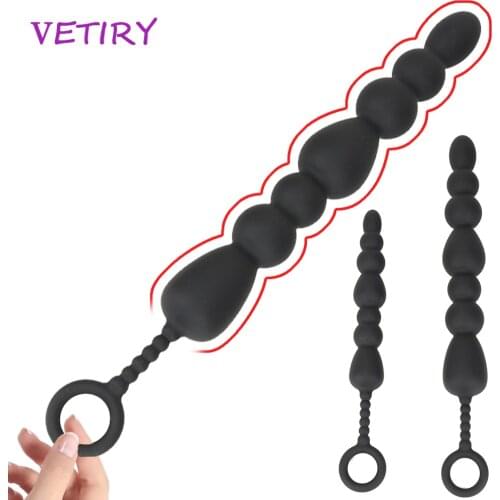 VETIRY Super Long Anal Plug Silicone Anal Bead Sex Toys for Women Men Prostate Massage G-spot Massage Stimulation Sex Products