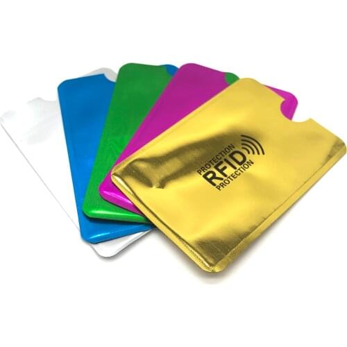 5PCS Anti Rfid Bank Card Holder Metal NFC Blocking Reader Lock ID Credit Card Bag Men Women Laser Aluminium Card Case Protect