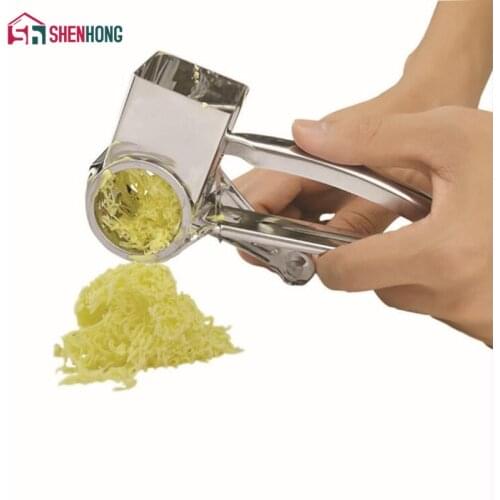 Cheese Grater Rotory with Container 18/8 Stainless Steel No Rust Hand-Crank Rotary Shredder Rallador de queso grattugia