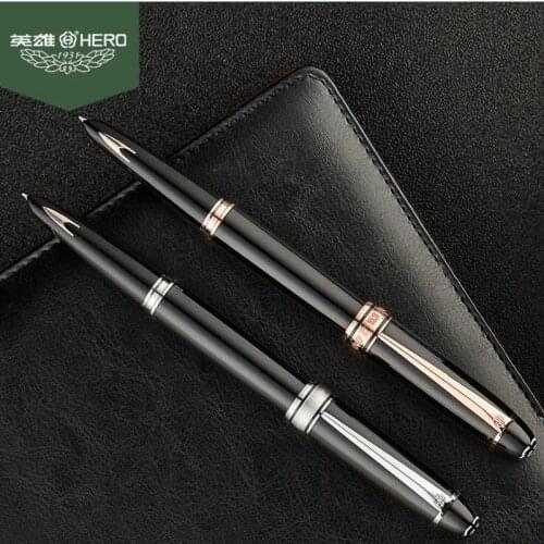High Quality Hero 100 Fountain Pen Set Gift Box Black Rose Golden 14K Gold Nib Stationery Office School Supplies Writing Gift
