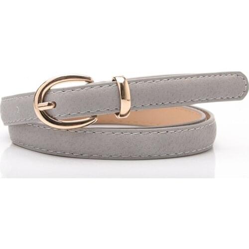 Womens Black Narrow Thin Leather Belt Female Vintage Buckle Belts for Women Dresses Pasek Damski