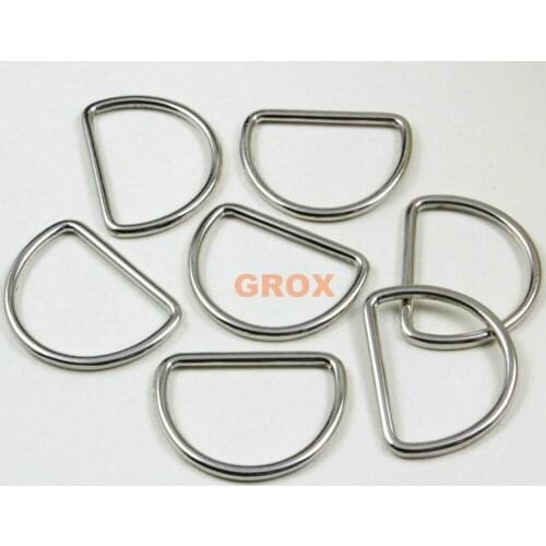 100 Pieces 29.5mm Nickel Color Welded Metal D Ring Purse Bag Dee Ring