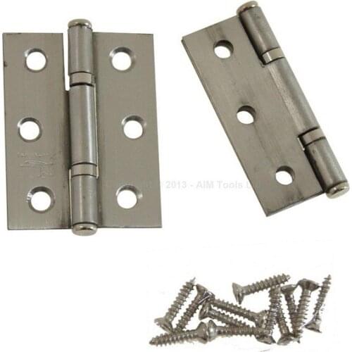 2 Pair Stainless Steel Wood Door Box Hinges With Bearings 2" 4PCs