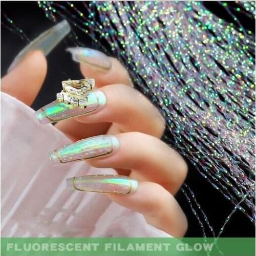 2020NEW! Fluorescent Wire Filament Nail Art Decoration Glow Fantasy Colorful Shine In Nightclub Filament Nail Art DIY Decoration