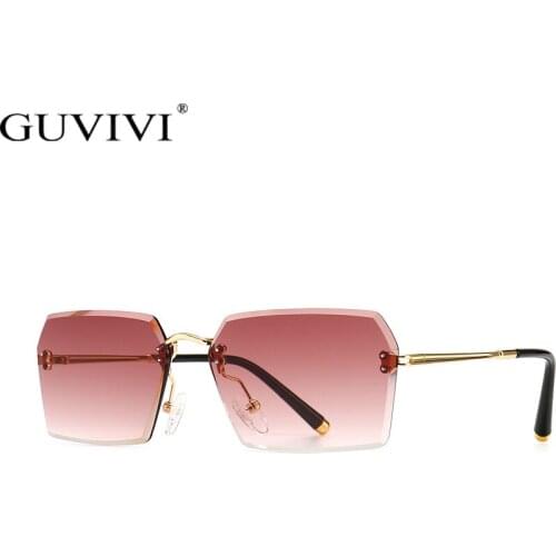 2021 Fashion Rimless Sunglasses Women Luxury Brand Sun Glasses Female Eyewear Square Retro Lens UV400 Men Glasses Gafas