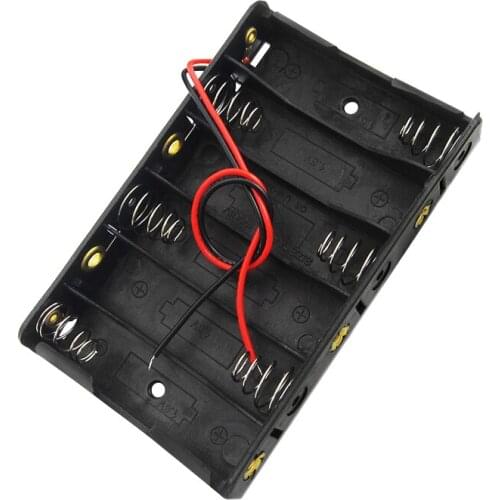 3PCS 6 x AA Battery Storage Case Plastic Box Holder with 6'' Cable Lead