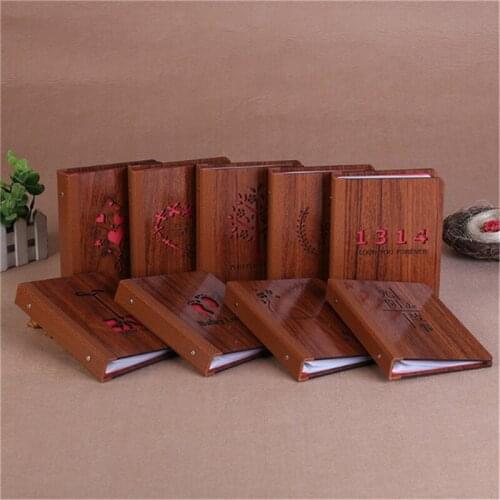 6 Inch Wood DIY Interstitial Album Black Sheet Handmade Love Theme Kids Scrapbook Cute Photo Album Wedding Anniversary Gift