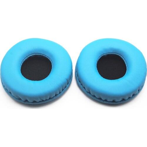 70mm Blue Soft PU Leather Memory Foam Replacement Ear Pads Cushions for Headphones