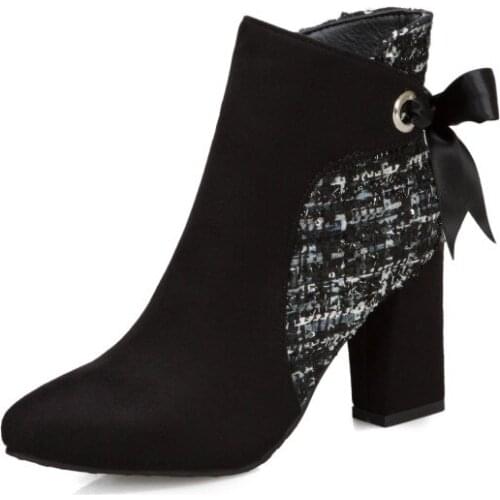 Big SizeBow boots boots women shoes ankle boots for women ladies boots shoes woman winter