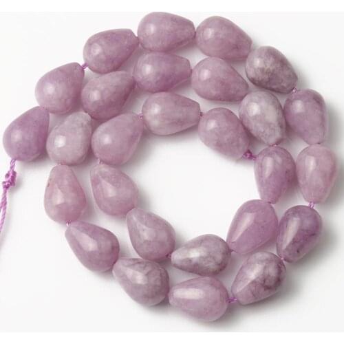 Natural Stone Purple Chalcedony Jades Bead Water Drop Spacer Angelite Stone Beads For Jewelry Making Diy Loose Bracelet Necklace