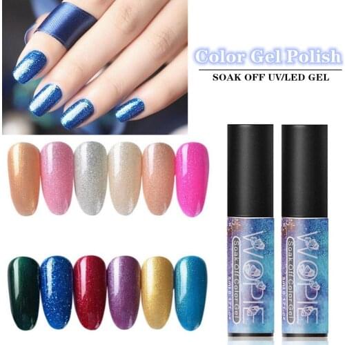 Colorful Neon Soak Off UV Gel Diamond Nail Polish Glitter Semi Permanent Sequin Gel Varnish Purple Series UV Nails Gel