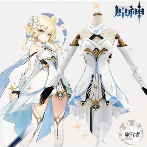 Game Genshin Impact Cosplay Costume Traveler Aether Full Set Suits Cool Gothic Uniform Mne Women Carnival Party Costumes Wigs