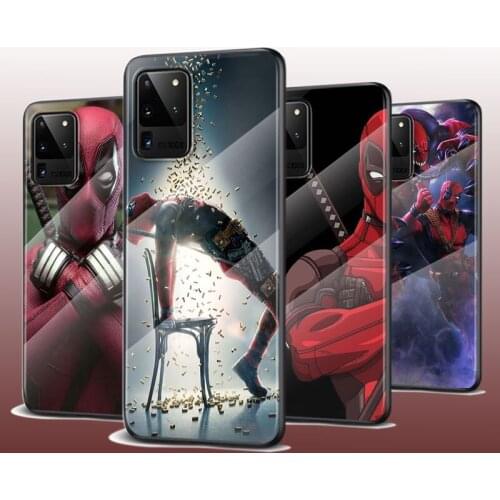 Tempered Glass Cover Fashion Marvel Deadpool For Samsung Galaxy S21 Ultra Plus 5G M51 M31 M21 Phone Case