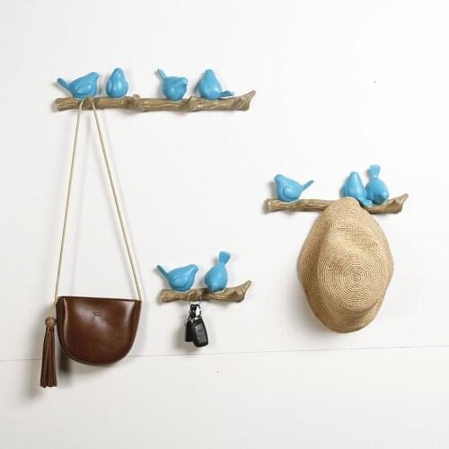 Wall Decorations Home Accessories Living Room Hanger Resin Bird hanger key kitchen Coat Clothes Towel Hooks Hat Handbag Holder